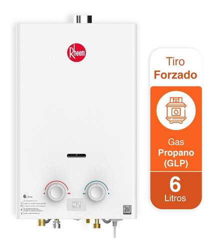 Calentador De Agua 6lt Gas Propano Tiro Forzado Rheem