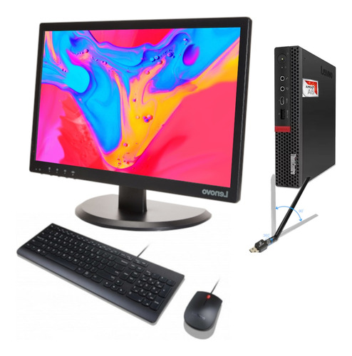 Pc Barata Lenovo Tiny Amd A6 8 Gb 500 Gb Monitor 19 Wifi W10 (Reacondicionado)