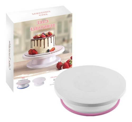 Juego De Decoración De Pasteles Platón Giratorio Para Tartas Color Rosa