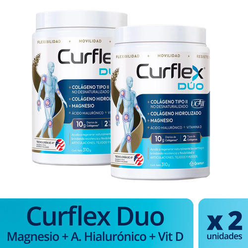 Curflex Duo Colageno Magnesio X 310g Pack 2 Unidades