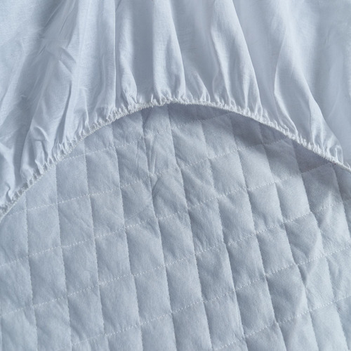 Protector Matelaseado Impermeable Para Colchón 150 X 200 Blanco Liso Queen