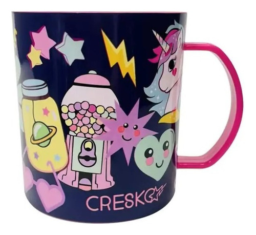 Taza Plastica Infantil Violeta 340ml Cresko Ck299 Rayuela