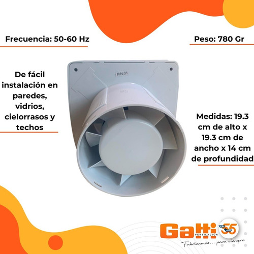 Imagen 6 de 8 de Extractor De Aire Baño/cocina 6 (15 Cm) Tapa Ciega C/ Timer