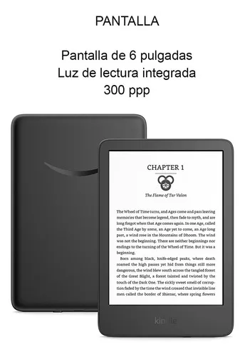 Ebook  Kindle 6 Pulgadas 16gb 11 Gen Con Luz E-reader Color Negro