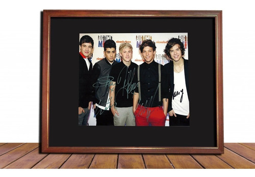 One Direction Foto Firmada En Cuadro Listo Para Colgar 