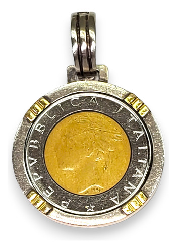 Dije Plata Y Oro Moneda Italiana