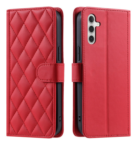 Funda De Piel Tipo Cartera Lanyard Cards Slot For Samsung