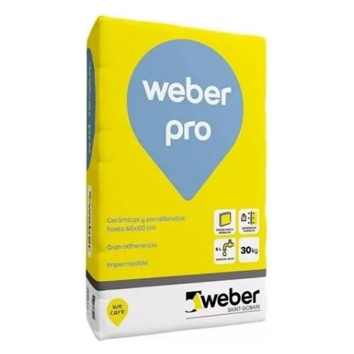 Pegamento Cerámicas Porcellanato Weber Pro 30 Kg