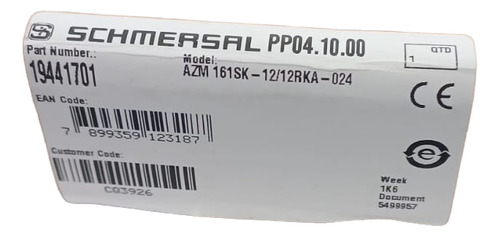 Azm161sk-12-12rk-024 Schmersal Interruptor De Enclavamiento