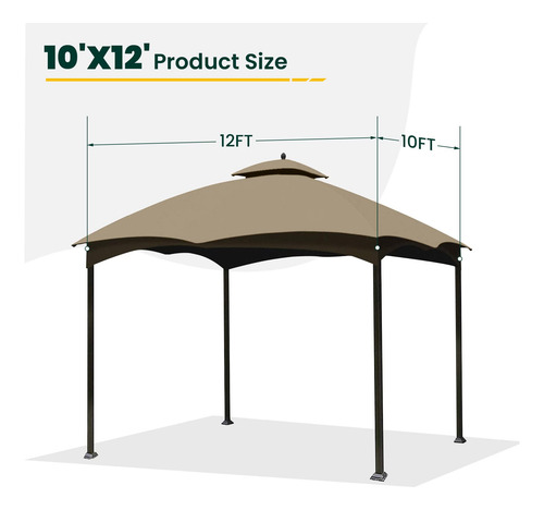 Toldo De Repuesto Para Kiosco De 3 X 3.6 Metros Con Ventilac
