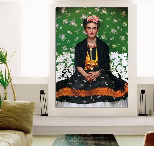 Vinilo Decorativo 60x90cm Frida Kahlo Verde Mexicano