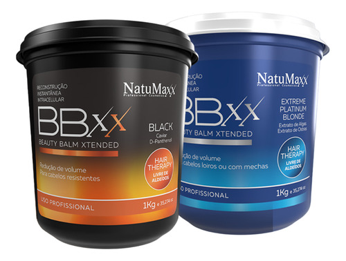 Kit 3 Bbxx Beauty Balm Black Therapy + Platinum Natumaxx 1kg