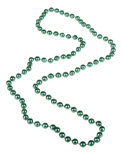 36 Collares Mardi Gras Verde Bolitas Perlas Carnaval