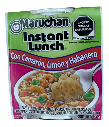 Imagen 4 de 6 de Sopa Instantanea Maruchan Con Camarón,limon Y Habanero 64 Gr