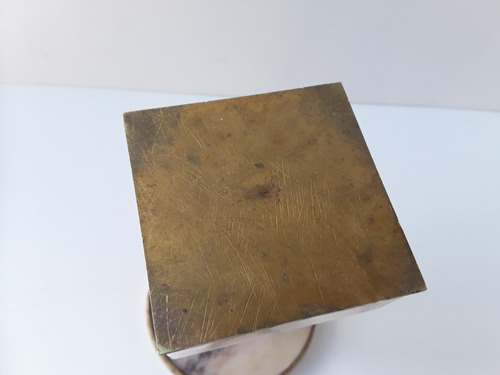 Antiguo Pie , Pedestal De Marmol Y Bronce (Usado)