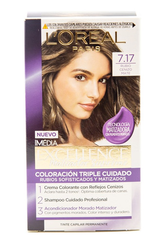 2 Pzs Loreal Tinte Permanente Dama Imedia Excellence 7.17 Ru