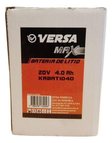 Bateria De Litio Herramienta Versa 4.0ha 20v