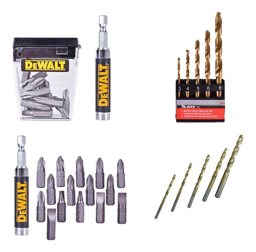 Kit Jogo De Brocas Mtx/ Bits 16 Peças Magnéticas Dewalt