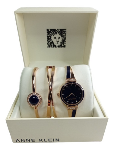 Anne Klein Set Dama 3 Pz. Reloj Cristales Swarovski 3292nvst