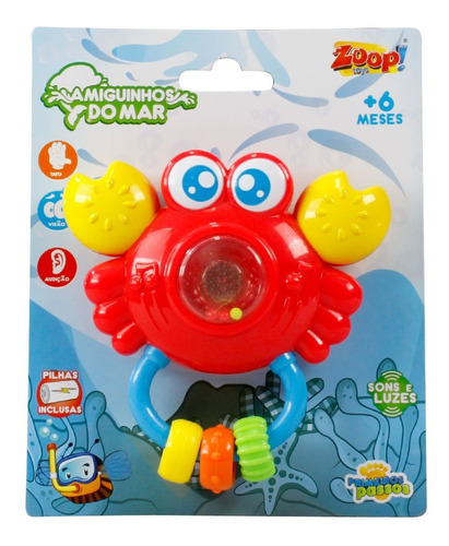 Chocalho C/ Som E Luz Para Bebê - Sirizinho - Zoop Toys