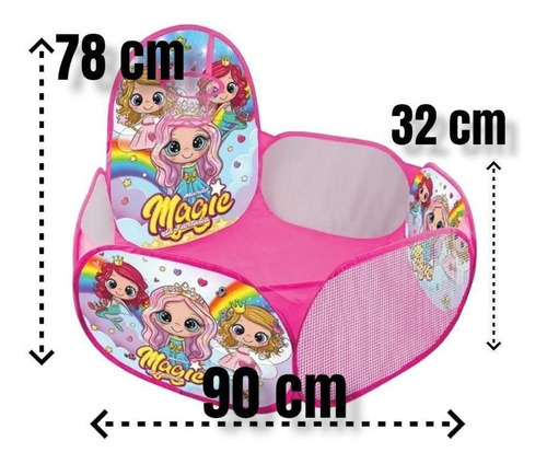Bolinha Piscina Cercadinho Princesas + 100 Bolinhas Infantil