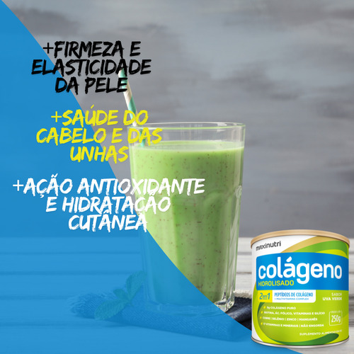 Kit 2 Colágeno Hidrolisado Uva Verde Lata 250g Maxinutri