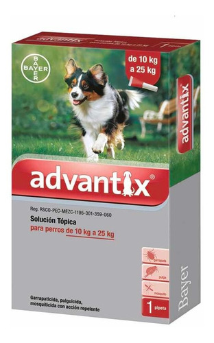 Advantix Pipeta Antipulgas 2.5 Ml Para Perros 10-25 Kg Bayer