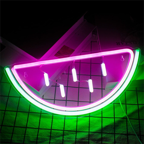 Oyhmc Letrero Luz Led Neon Forma Sandia Para Colgar Pared X