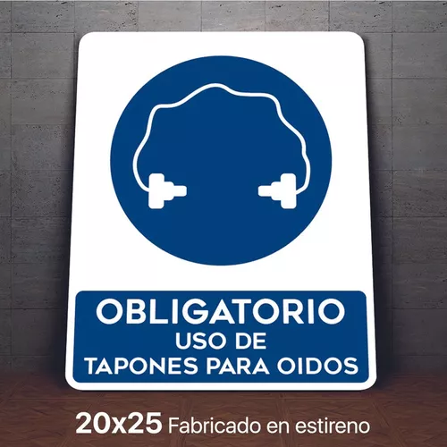 Señalamiento Uso De Tapones Obligatorio Letrero 20x25 Meses Sin Intereses