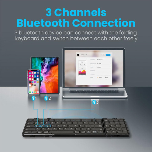 Teclado Bluetooth Plegable Con Teclado Numérico, Sin Costura