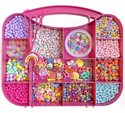 Kit Miçangas Coloridas Infantil P/ Montar Pulseiras 2400 Pçs