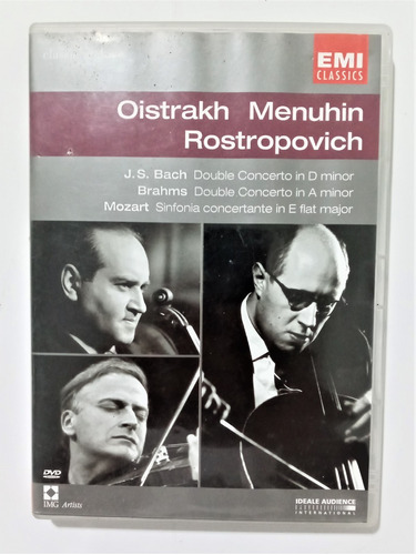 Oistrakh Menuhin Rostropovich Dvd Bach Brahms Mjozart