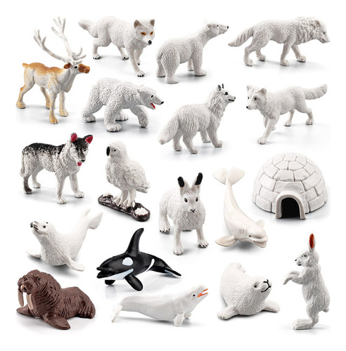 El Juego De 18 Figuras De Juguete De Animales Polares Ártico