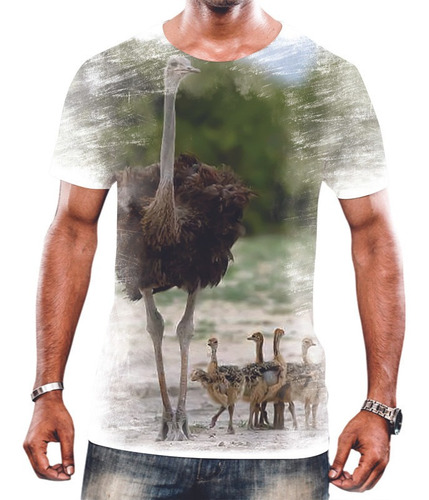 Camisa Camiseta Unissex Animal Selvagem Avestruz Ovo Ave 6