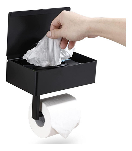 Portarrollos De Papel Higiénico Soporte De Pared Negro