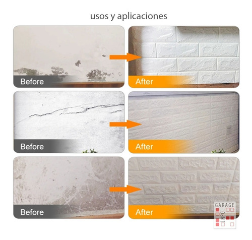Imagen 3 de 5 de Placa Revestimiento Autoadhesiva Pared Piedra Rustica Panel