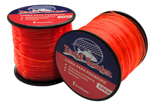 Linha Nylon Liso Laranja Para Pedreiro 0,80mm X 100m Obra