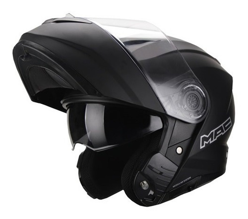 Casco Moto Rebatible Mac Rock Solid Negro Mate Devotobikes