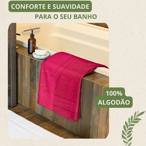 Kit 5 Toalhas De Banho Grande Macia 100% Algodão 65x125cm