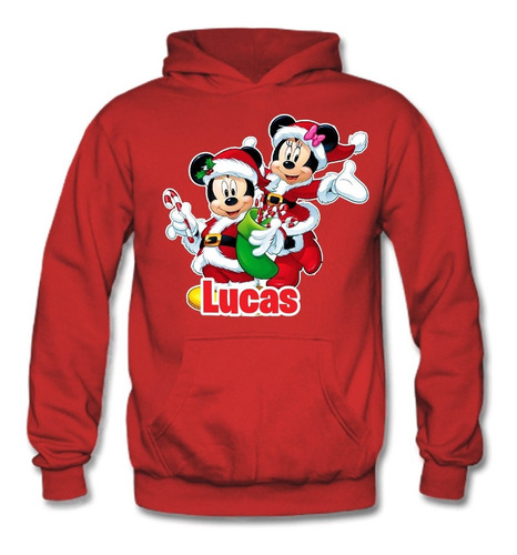 Poleron Mickey & Minnie 2 Navidad Personalizado Niños 