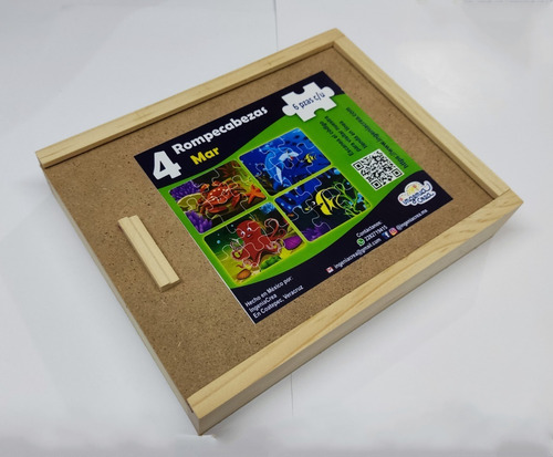 Imagen 6 de 9 de Rompecabezas De Madera Para Niños X 4 Ingeniacrea 6 Pzas C/u