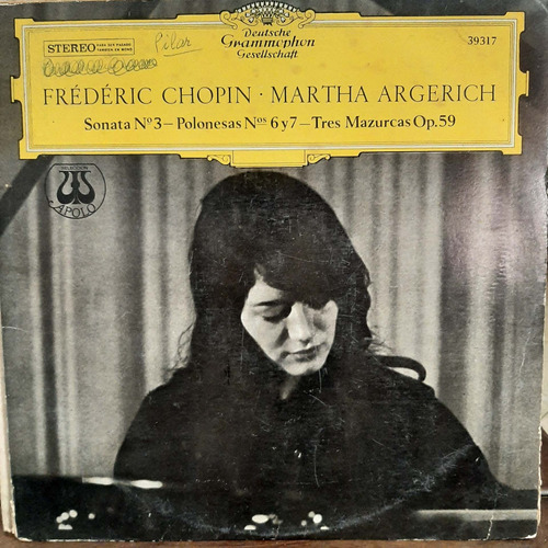 Vinilo Martha Argerich Piano Fredreric Chopin Cl2