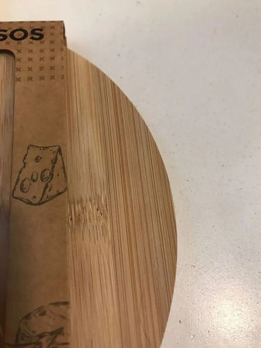 Set Para Picar Quesos Tabla Madera 18cm + Cuchillo Y Tenedor Set Para Quesos Marrón Claro