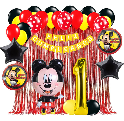 Globos Mickey Mouse Kit Decoración Cumpleaños
