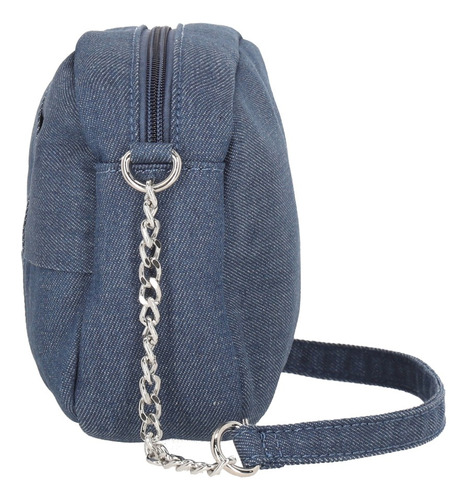Bolso Mujer Crossbody Color Mezclilla 855-31 Azul Marino Lisa Níquel Azul Marino