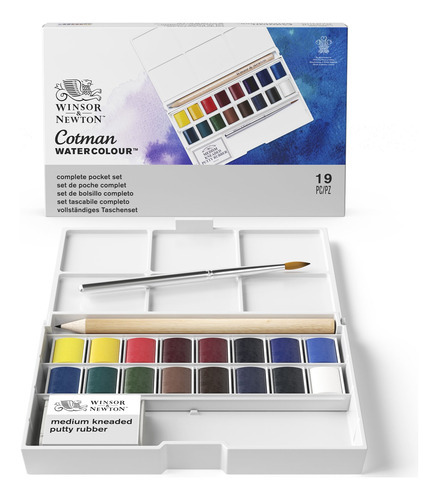 Set Acuarelas Cotman 16 Medio Godet + Accesorios Color Multicolor