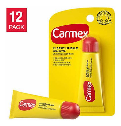 Carmex Bálsamo Labial Pack De 12 Tubos De 10 G Original Lip