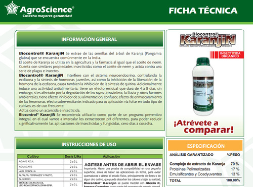 Karanjin Insecticida Botánico Extracto De Karanja 15 L