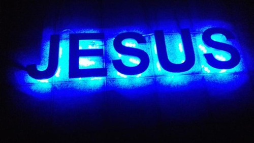 Letras Jesus Aço Inox Led 50cm - Caixa 3d - Iluminação