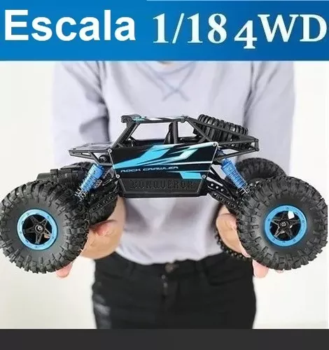 Carro Carrinho Controle Remoto 4x4 Grande Elétrico Recarregavel Diversas  Cores 1:18 Rock Crawler Acelera Terra Pedras